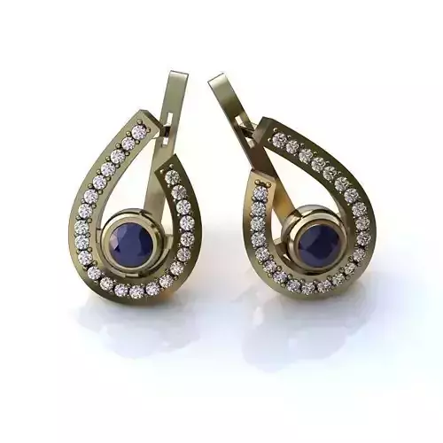 Luxurious Earrings 3D model