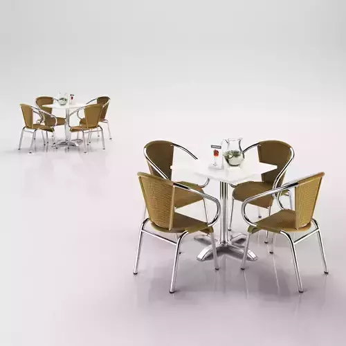 Rattan chairs with table