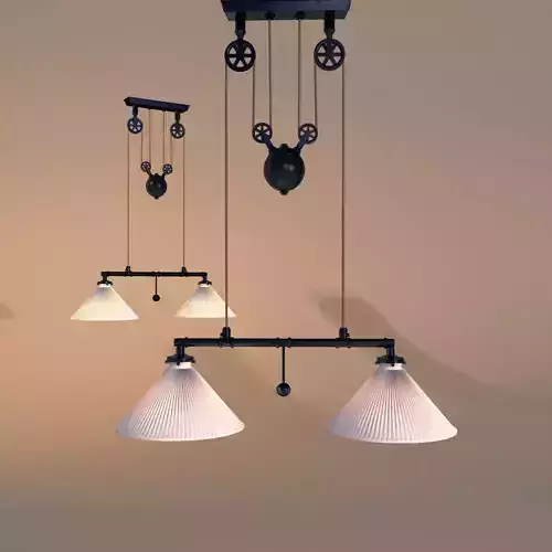 RESTORATION HARDWARE industrial pully pendant