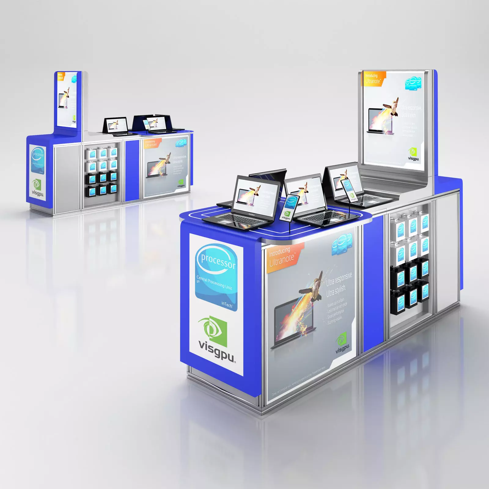 Computer sale stand 3D model_0