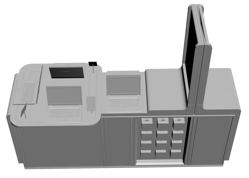 Computer sale stand 3D model_1