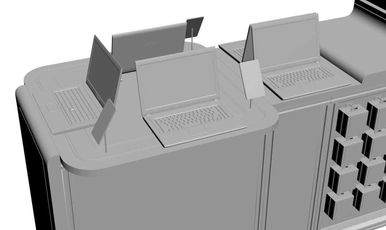 Computer sale stand 3D model_2