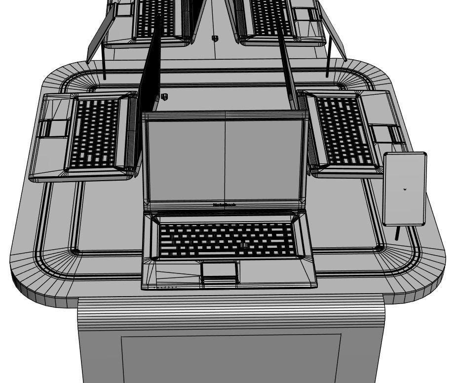 Computer sale stand 3D model_5
