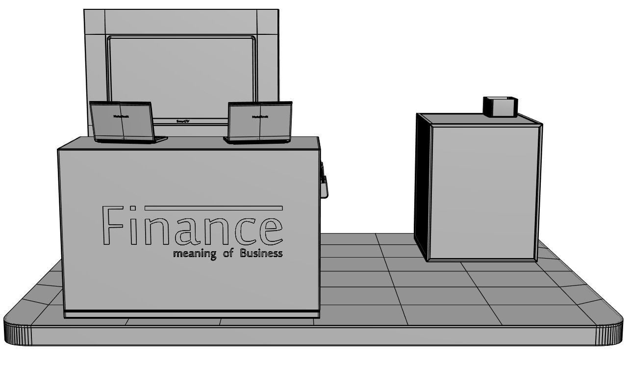 Financial store stand  3D model_5