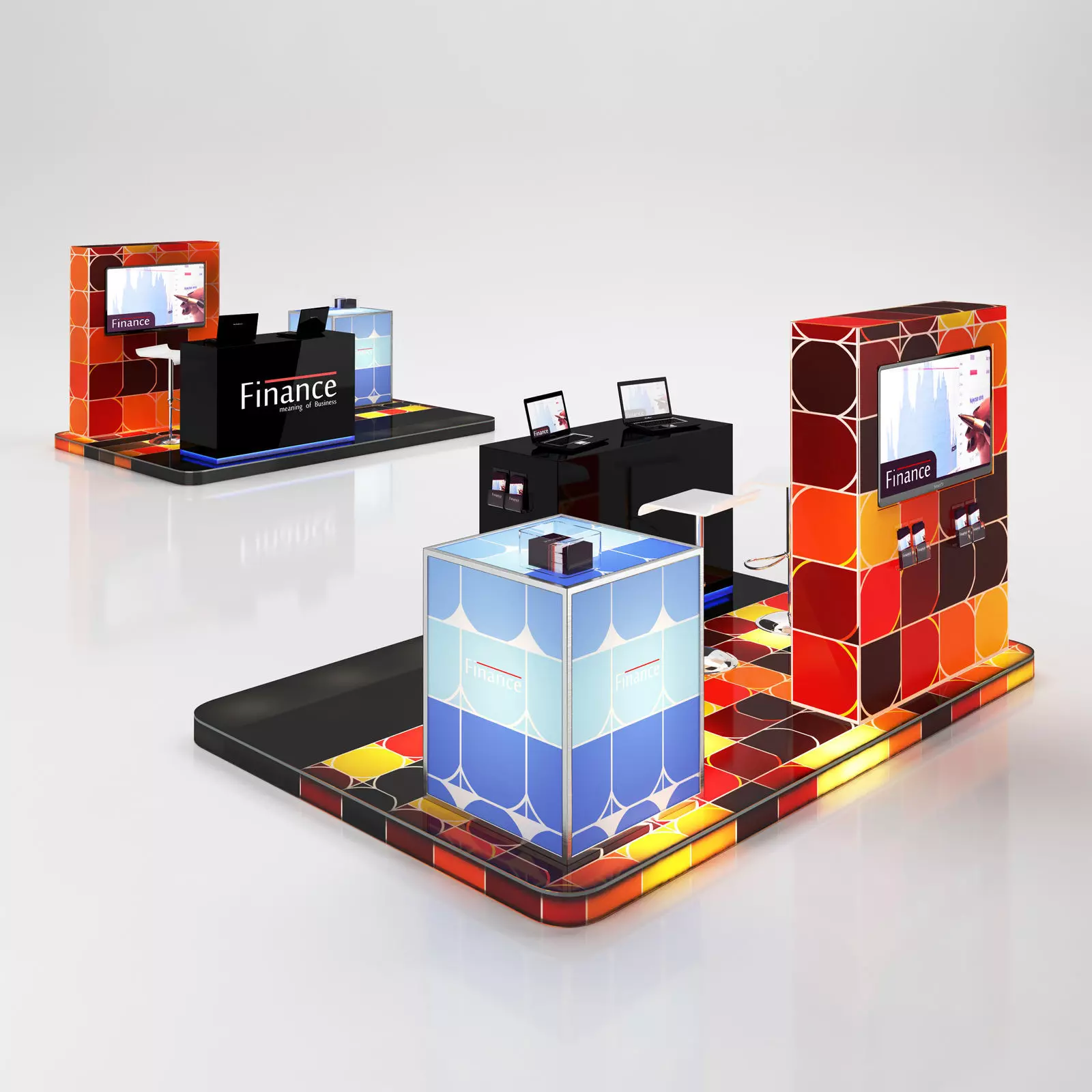 Financial store stand  3D model_0