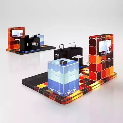 Financial store stand  3D model