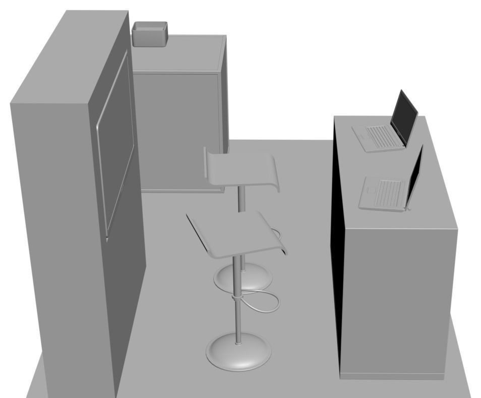 Financial store stand  3D model_3