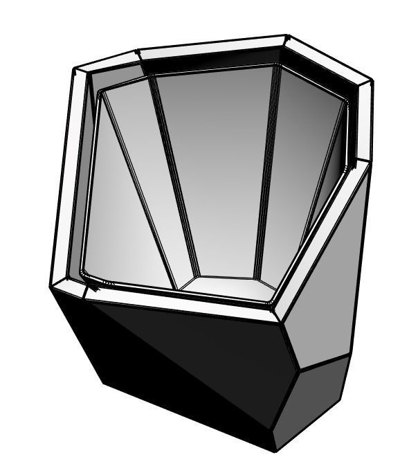 Art style wooden bench with trash bin 3D model_6