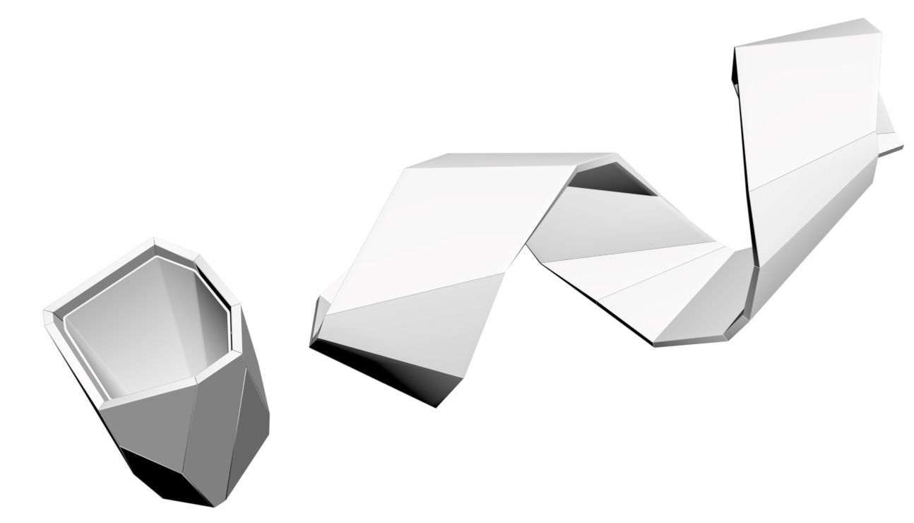 Art style wooden bench with trash bin 3D model_3