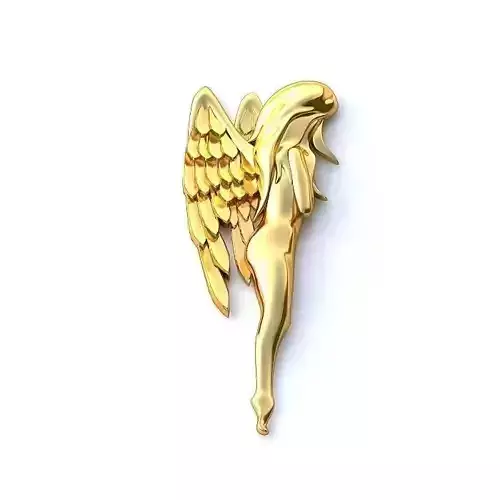 Jewelry gold angel brooch