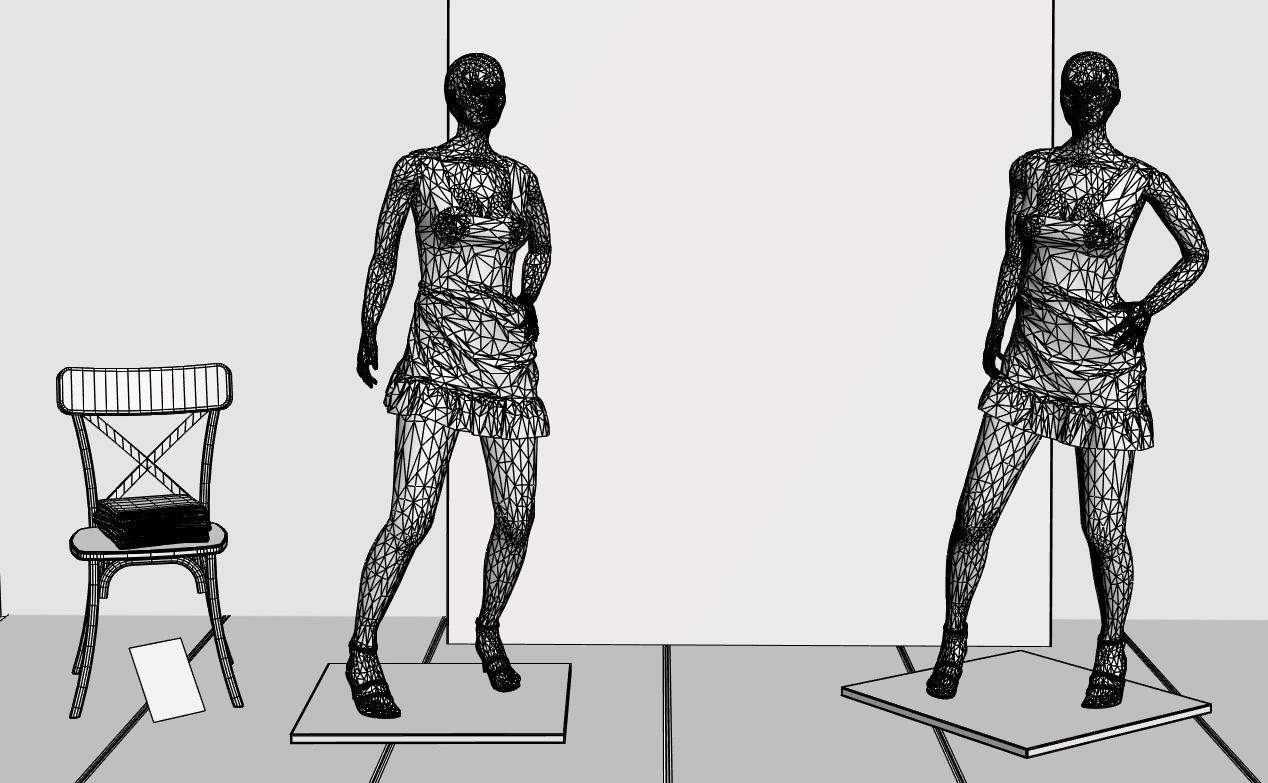 Shop window with high fashion 3D model_5