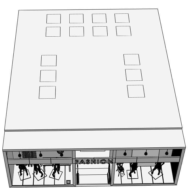 Shop window with high fashion 3D model_4