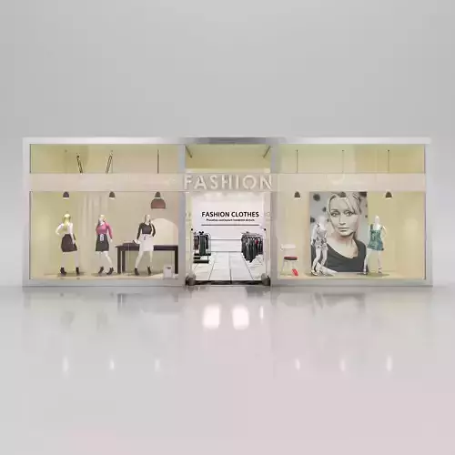 Shop window with high fashion 3D model