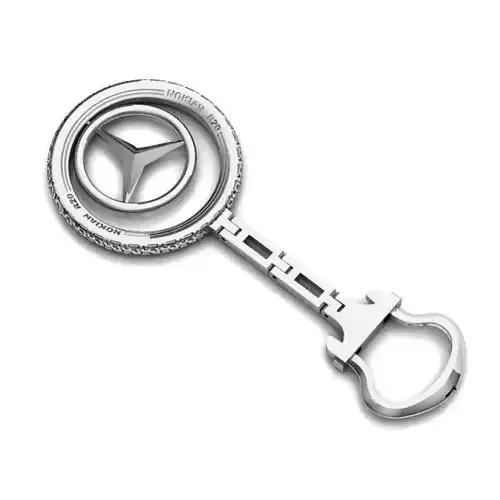 Pendant key chain with mercedes emblem