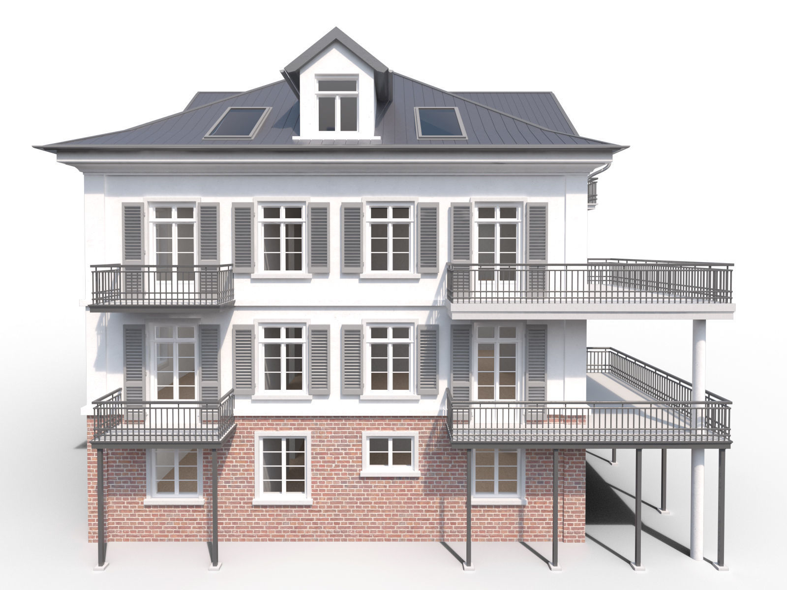 Classic residential villa 3D model_8