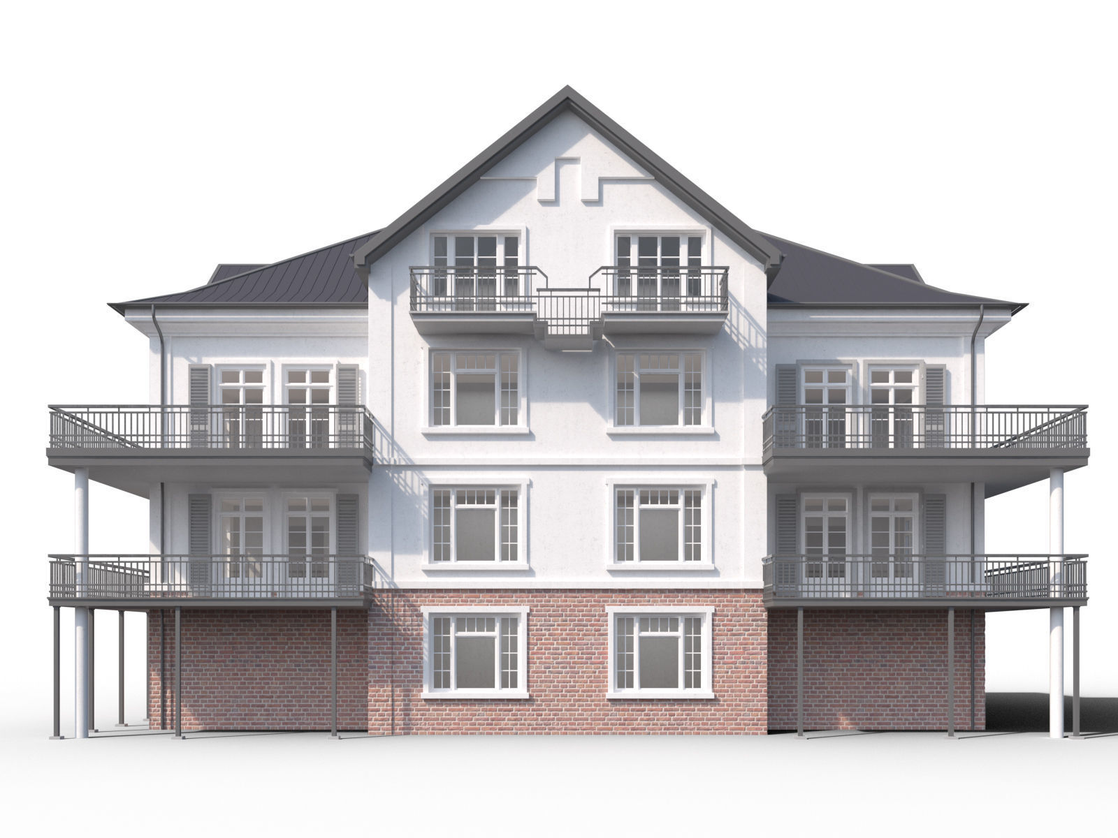 Classic residential villa 3D model_6