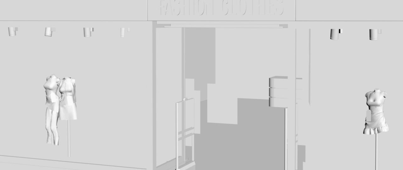 Store window with winter arrangement  3D model_2