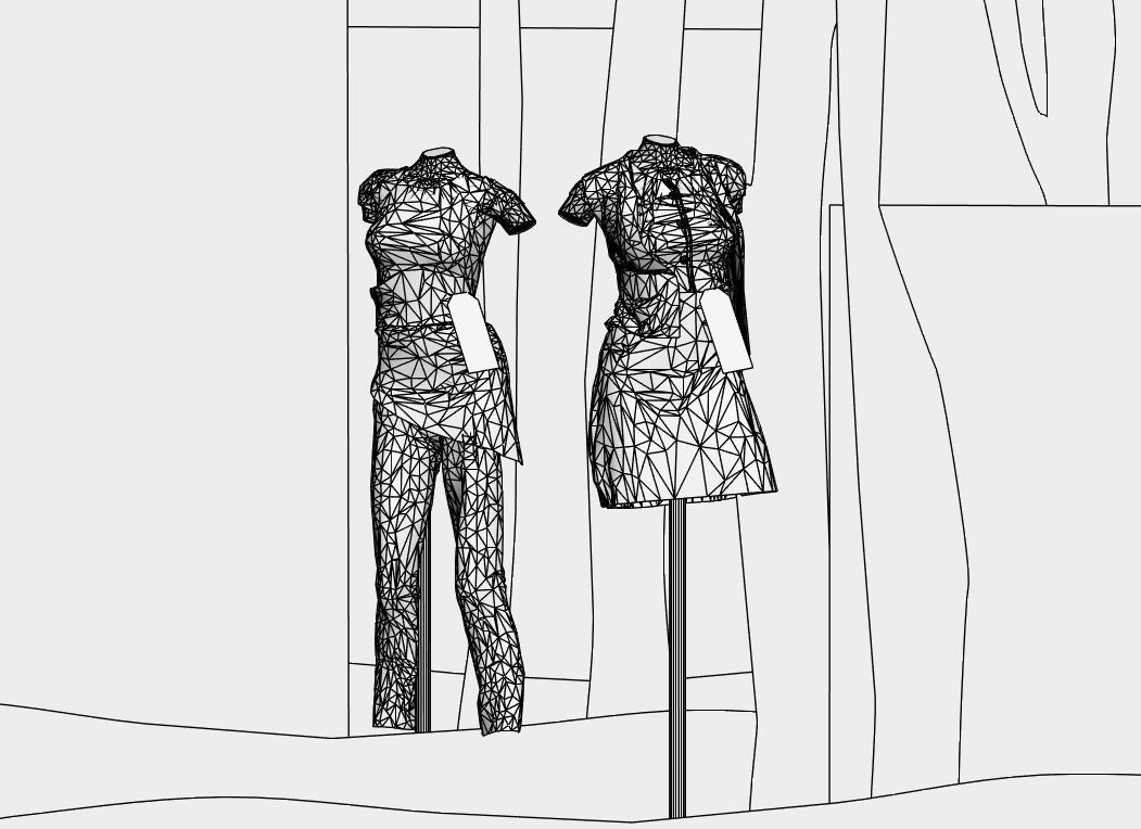 Store window with winter arrangement  3D model_5