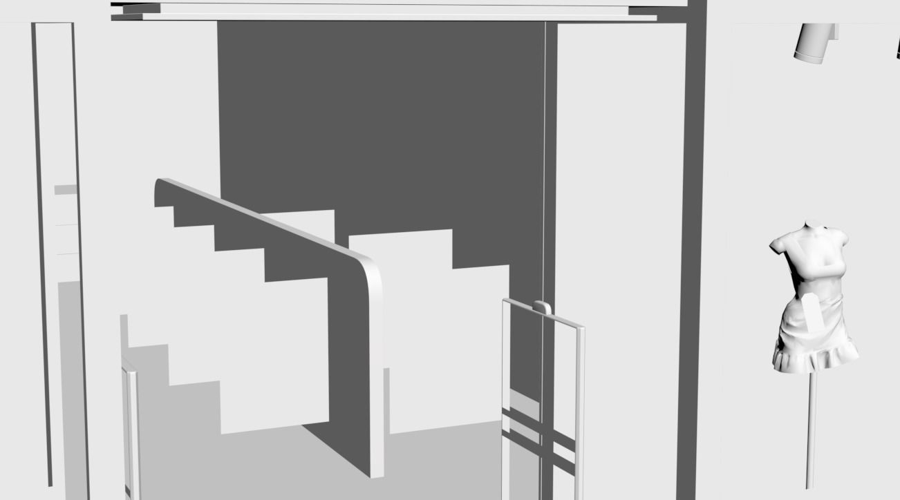 Store window with winter arrangement  3D model_3