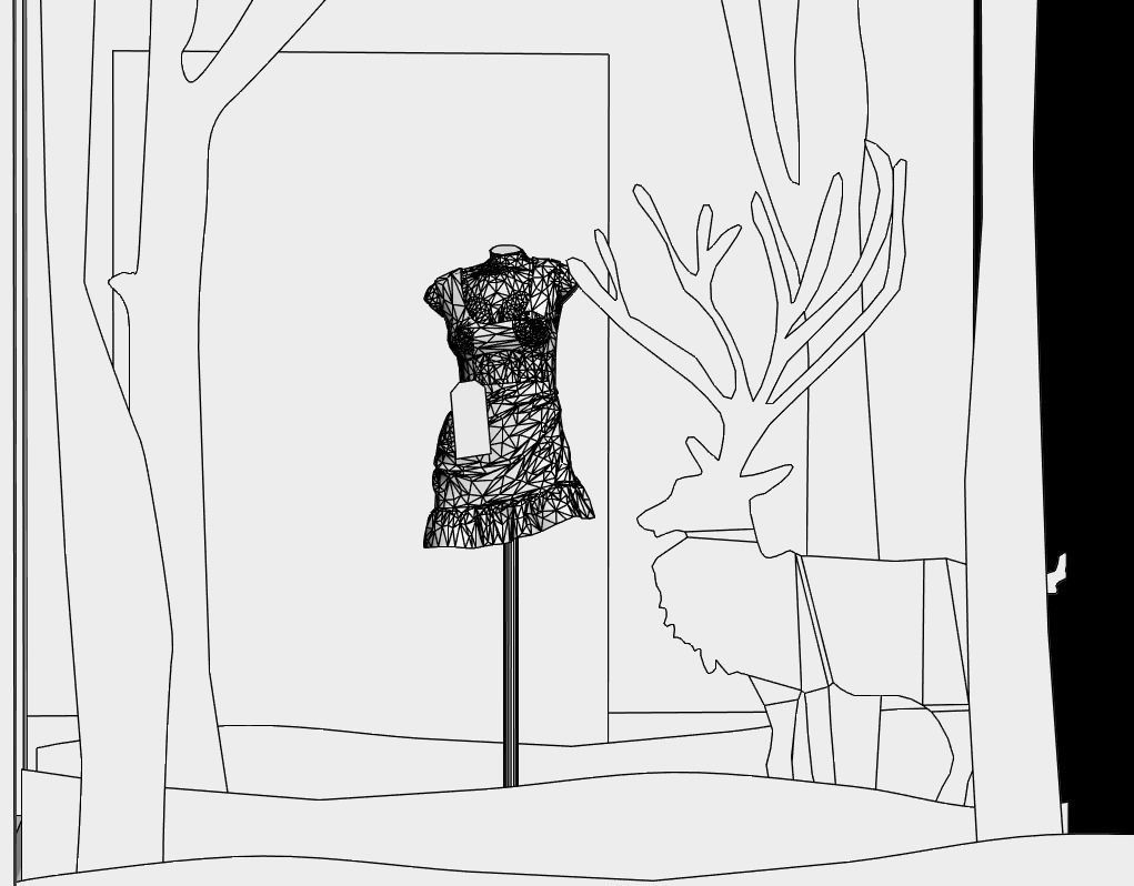 Store window with winter arrangement  3D model_6