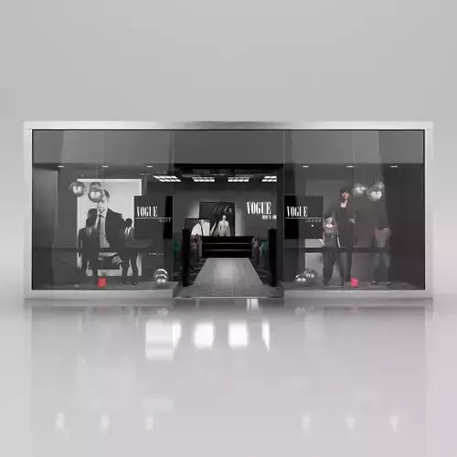 Shop window with low poly interior 3D model