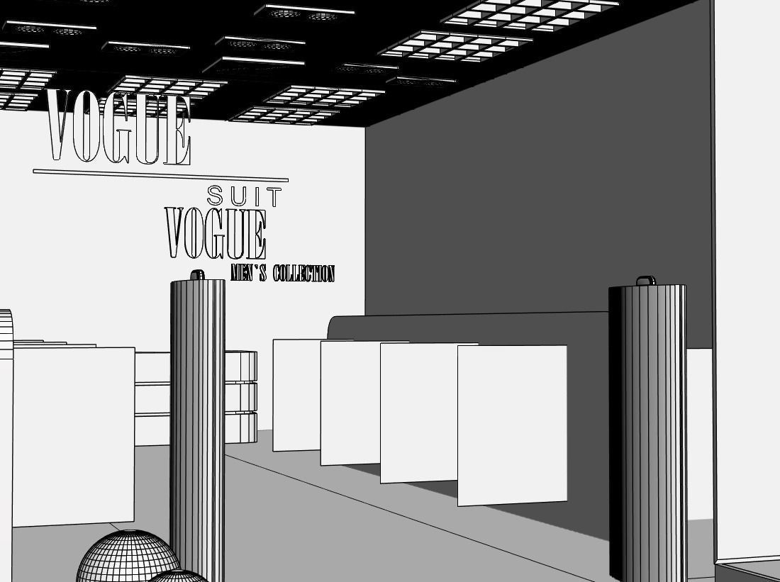 Shop window with low poly interior 3D model_5