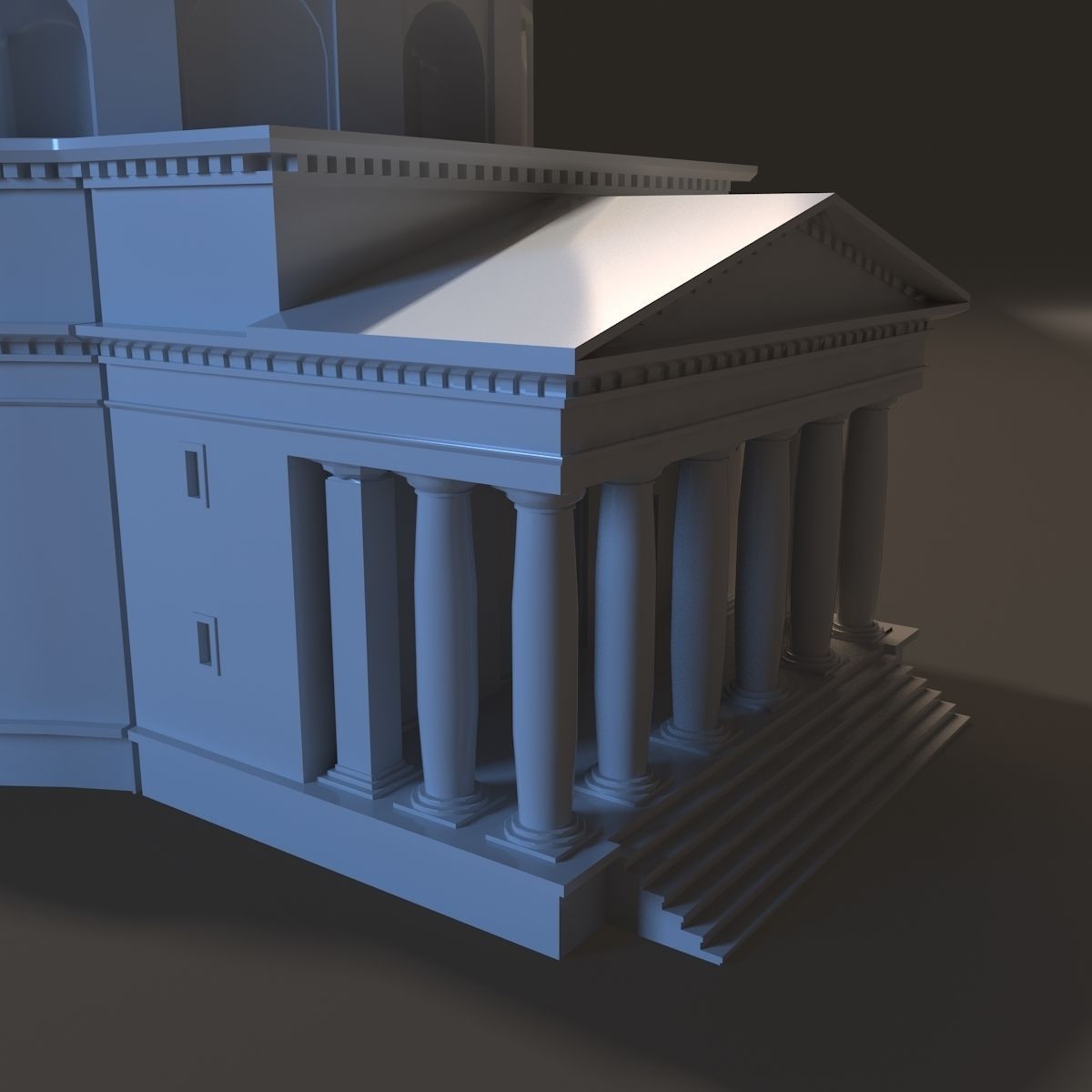 Neoclassical st Alexander Church Miniature 3D print model_4