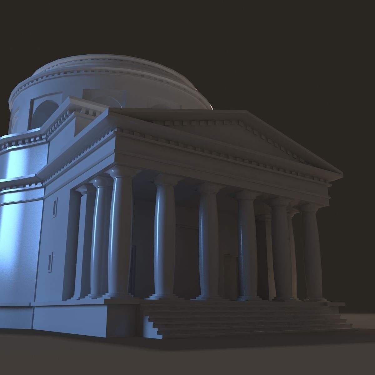 Neoclassical st Alexander Church Miniature 3D print model_6