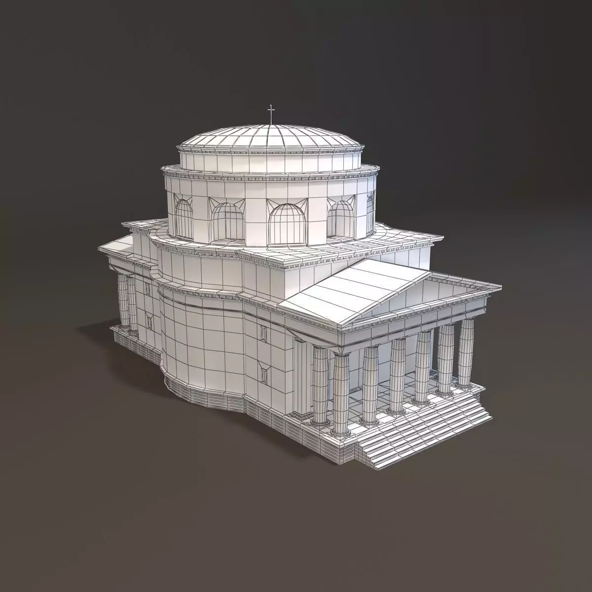 Neoclassical st Alexander Church Miniature 3D print model_0