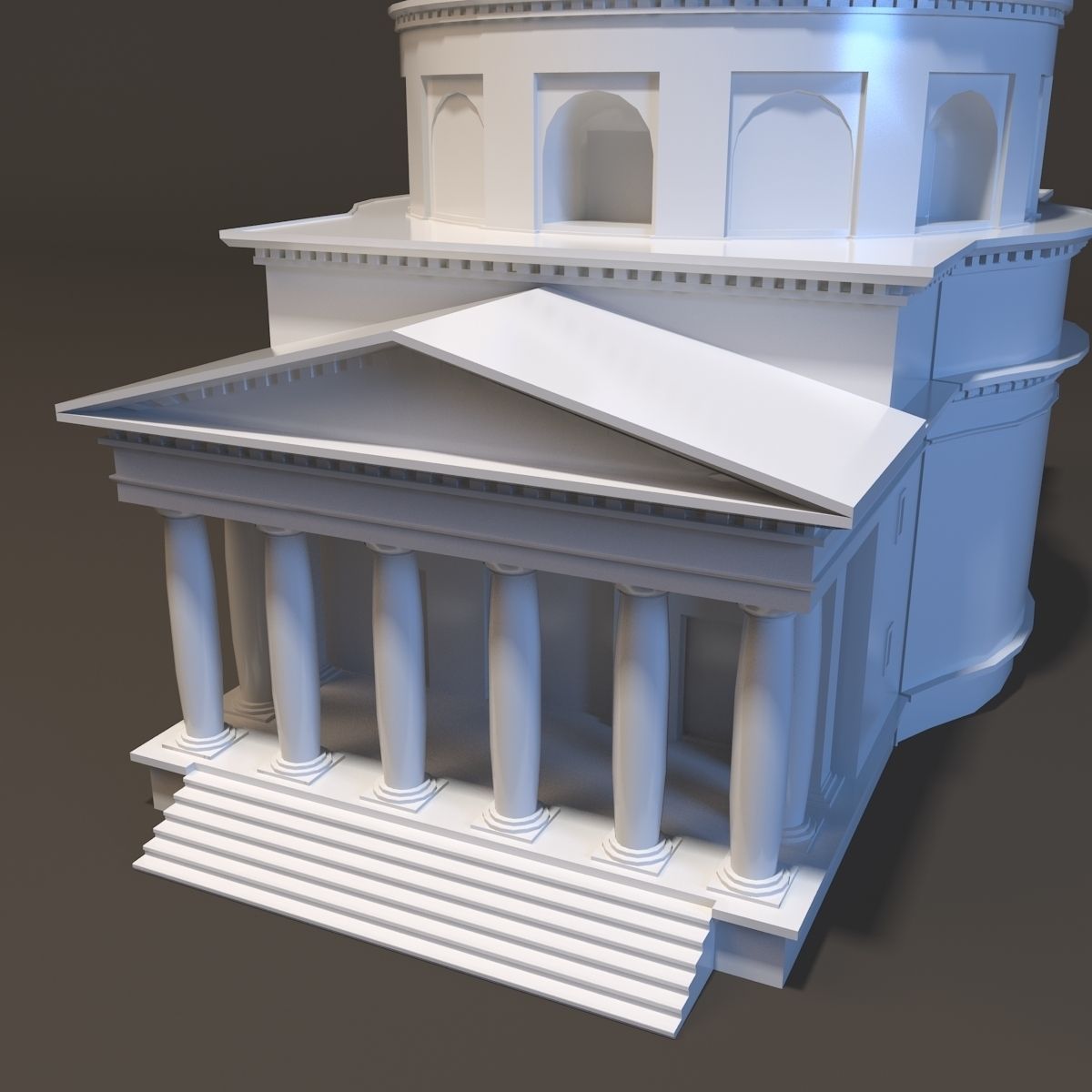 Neoclassical st Alexander Church Miniature 3D print model_1