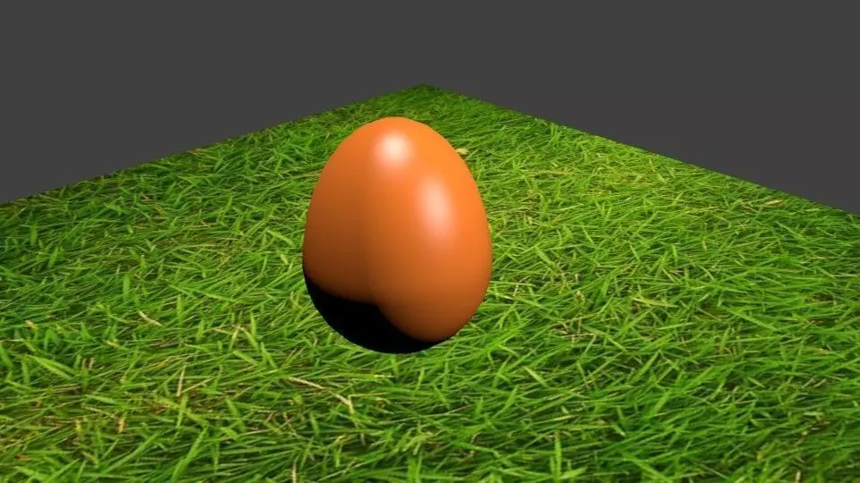 Egg on the grass Free low-poly 3D model_0