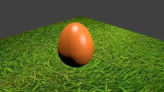 Egg on the grass Free low-poly 3D model