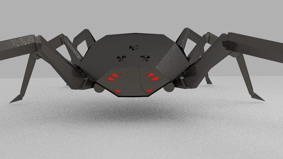 Titanium realistic spider-robot 3D model_0