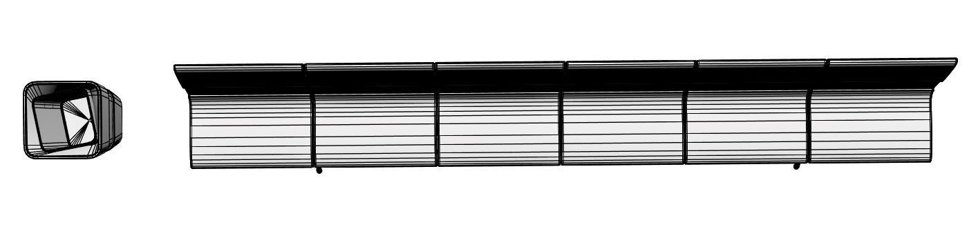 Long bench with matched trash bin 3D model_6