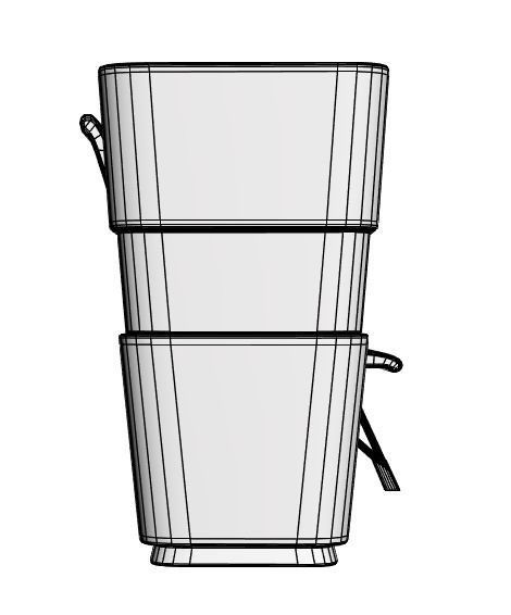 Long bench with matched trash bin 3D model_5