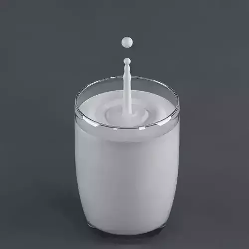 Splash 11 drop milk in the glass