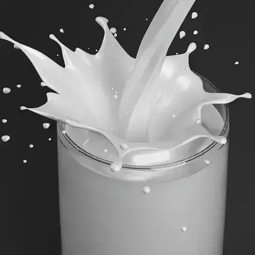 Splash 12 milk  in the glass 