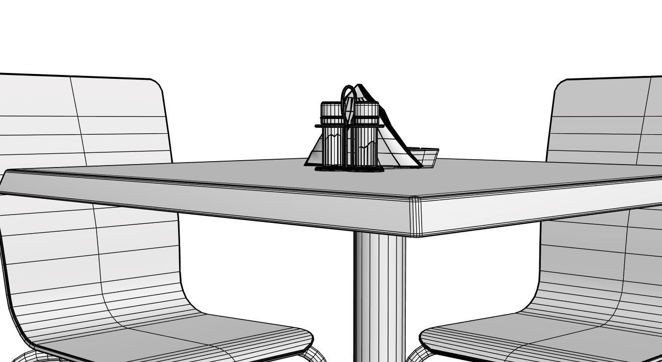 Very classic chairs set with table 3D model_4