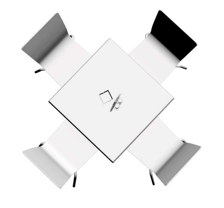 Very classic chairs set with table 3D model_3