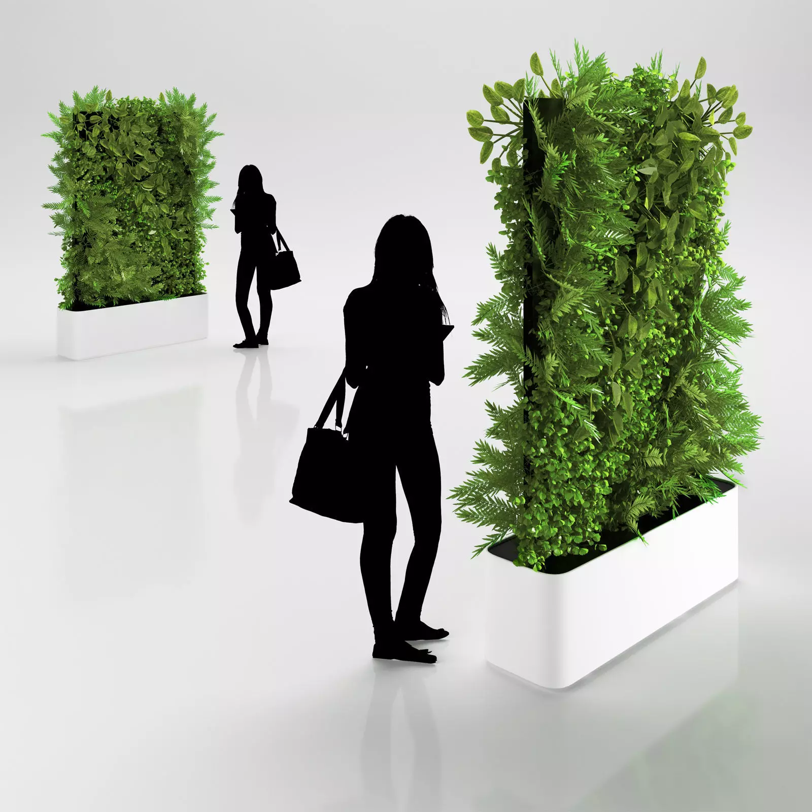 Green wall in pot 3D model_0