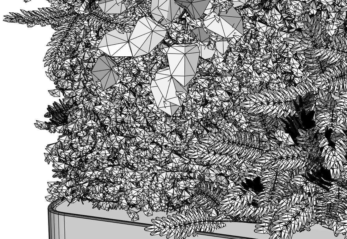 Green wall in pot 3D model_6