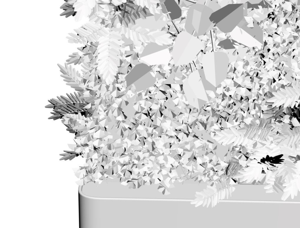 Green wall in pot 3D model_2