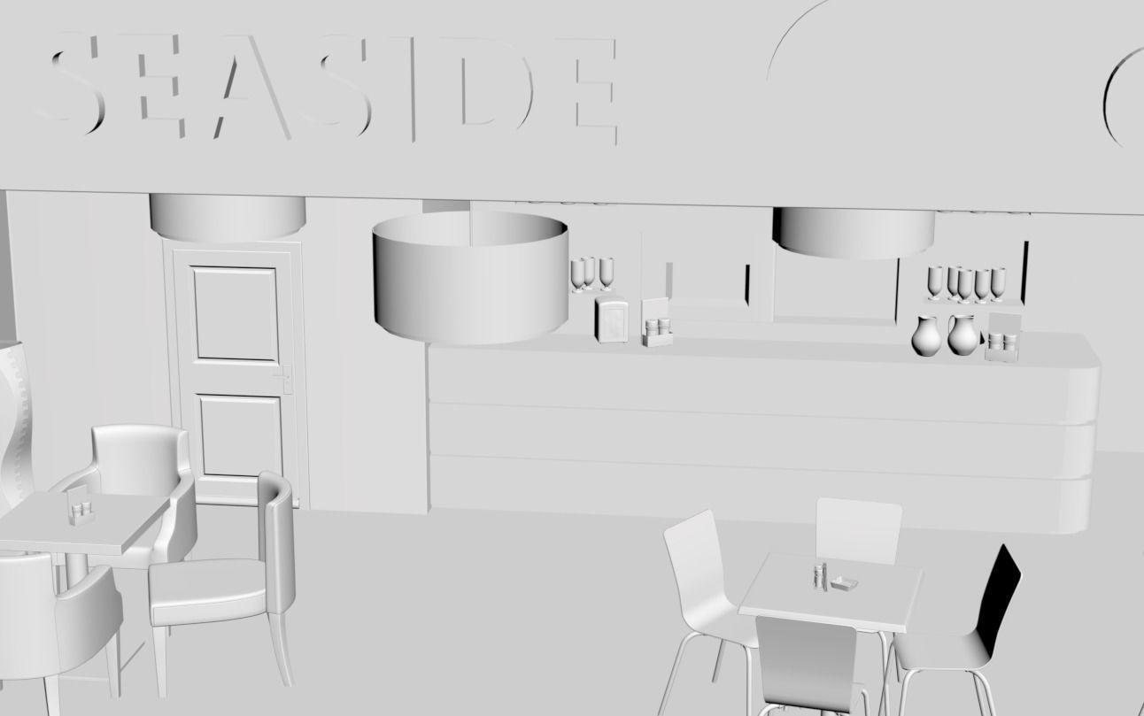 Classic coffee shop 3D model_3