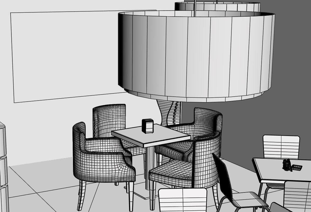 Classic coffee shop 3D model_5