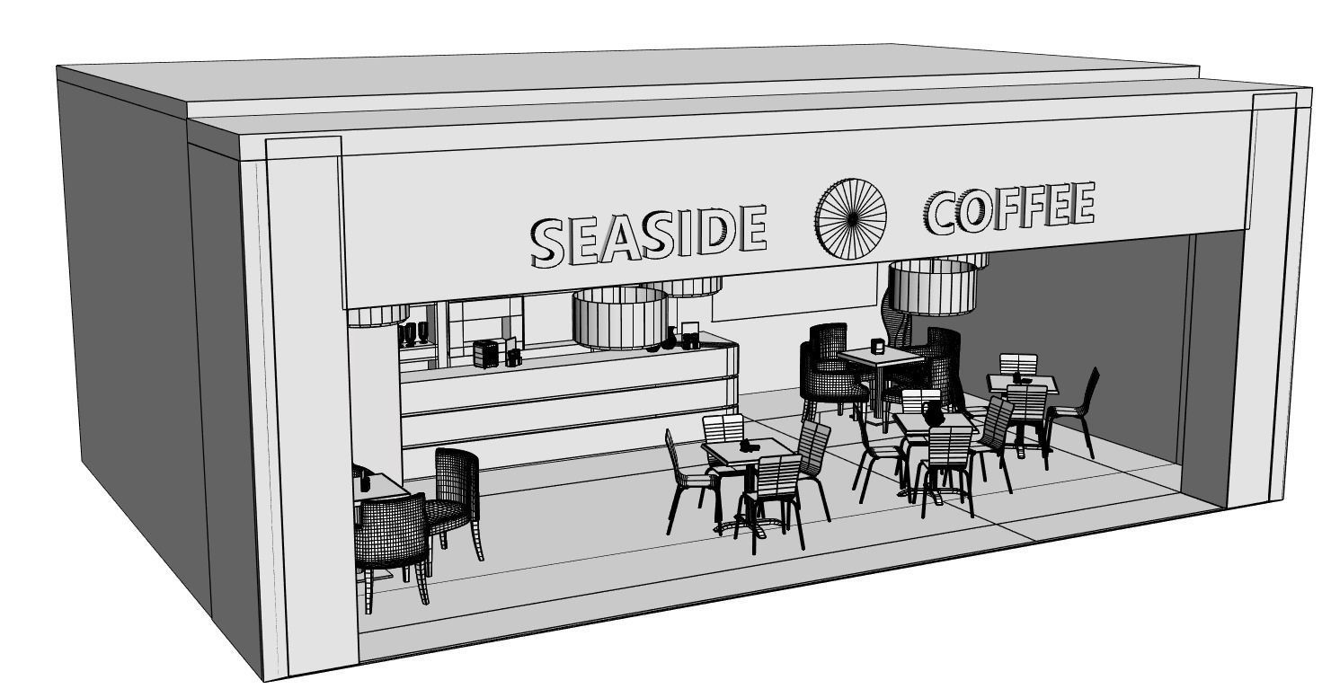 Classic coffee shop 3D model_4