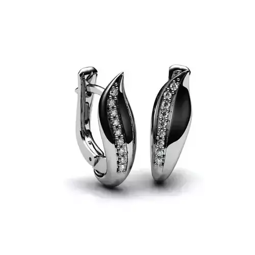 Jewelry Set hoop earrings with diamonds