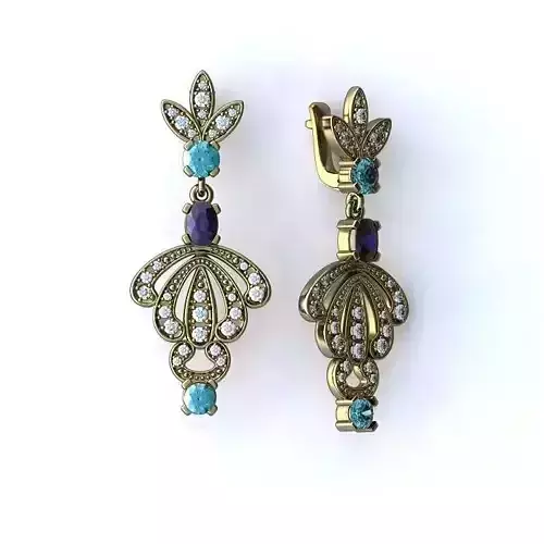 Jewelry Set rhinestone brooch with sapphires