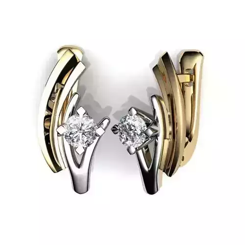 Jewelry Set two gold and diamond earrings