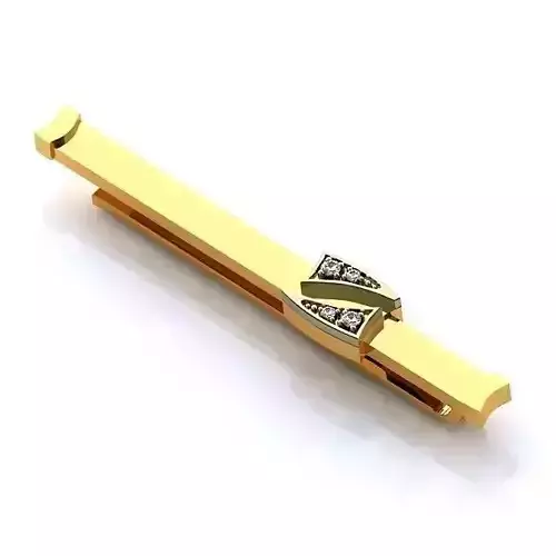 Jewelry Set gold tie bar with diamonds