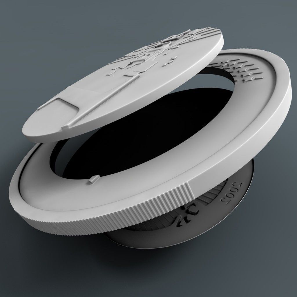 Euro Coin 3D model_6